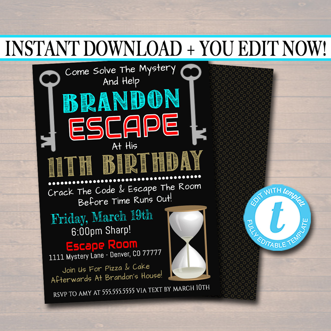 escape-room-birthday-invitation-boy-mystery-clue-spy-birthday-detecti-tidylady-printables for Escape Room Birthday Party Invitations Free Printable Escape Room Birthday Invitation, Boy Mystery Clue Spy Birthday Detecti — TidyLady Printables for Escape Room Birthday Party Invitations Free Printable