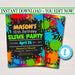 EDITABLE Slime Party Birthday Invitation, Slime Mad Scientist Kids Party Invite Birthday Digital Invite Boy's Slime Party, INSTANT DOWNLOAD