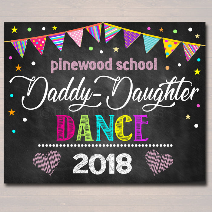Daddy Daughter Dance Photo Prop Sign, Printable Chalkboard, Photo Booth Props, Pro Pta, Fundraiser Church School Event Sign Prop