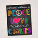 Printable Cookie Booth Sign Set, Bake the World a Better Place, Peace Love and Cookies, Digital Cookie Donate Drop Banner INSTANT DOWNLOAD