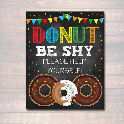 Donuts With Dad Sign Set Thank You Tags, Printable PTA Flyer, Father's Day Event, School Dad Appreciation Fundraiser Digital Invitation