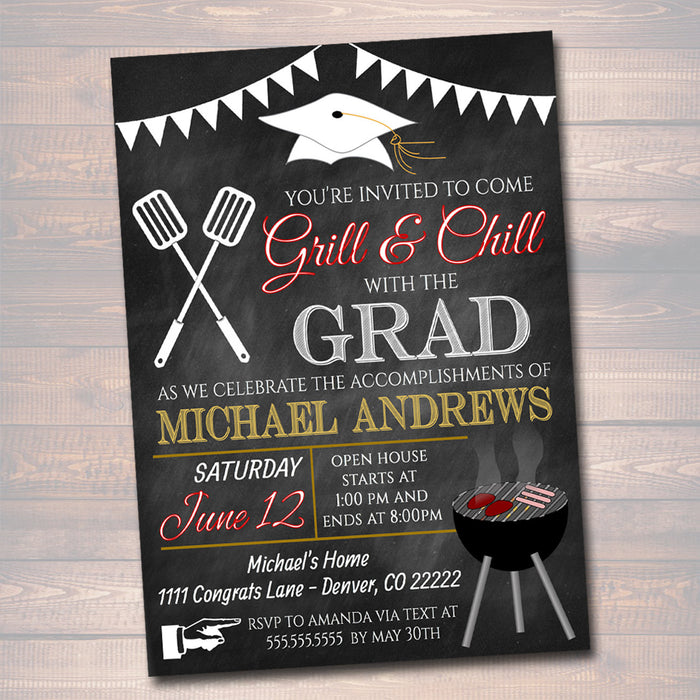 BBQ Graduation Invitation | TidyLady Printables bbq-graduation-invitation-tidylady-printables