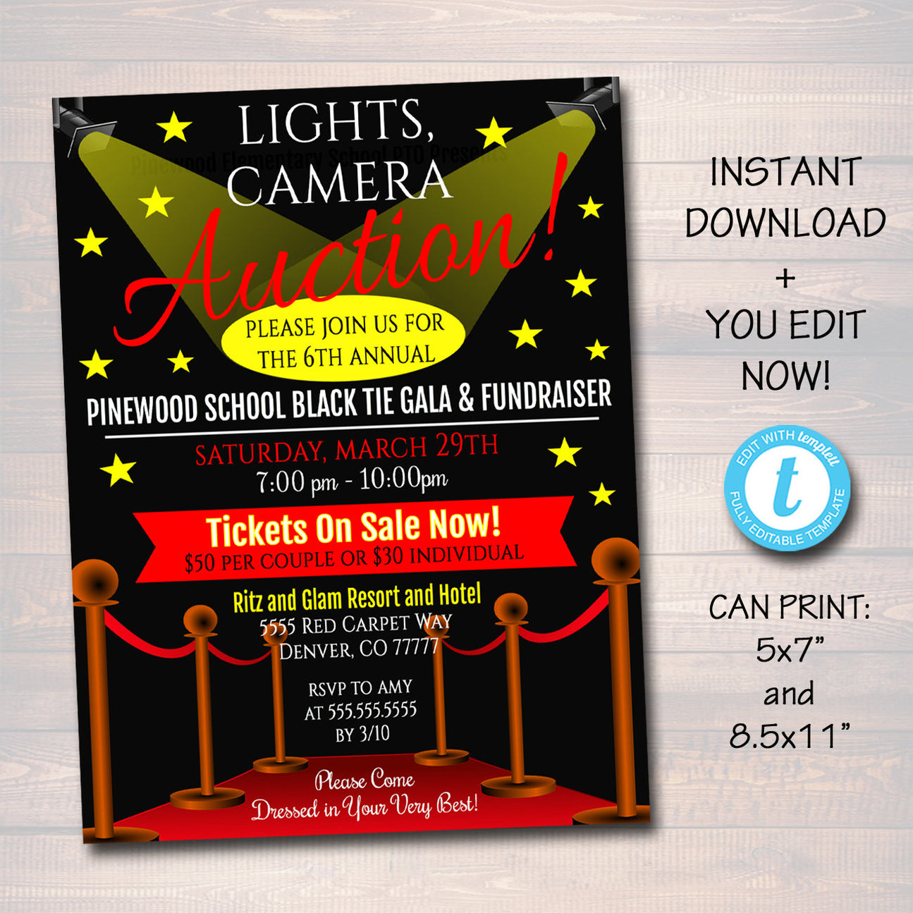 Auction Invitation Flyer | TidyLady Printables