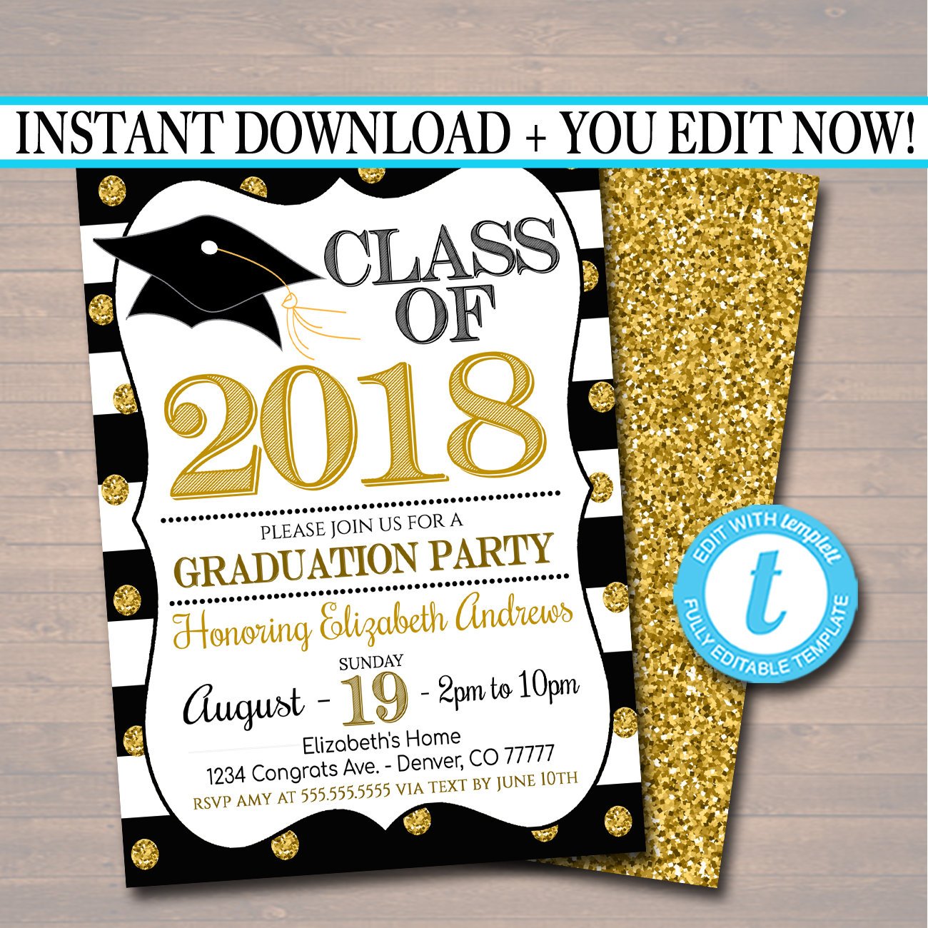 Graduation Party Invitation | TidyLady Printables graduation-party-invitation-tidylady-printables