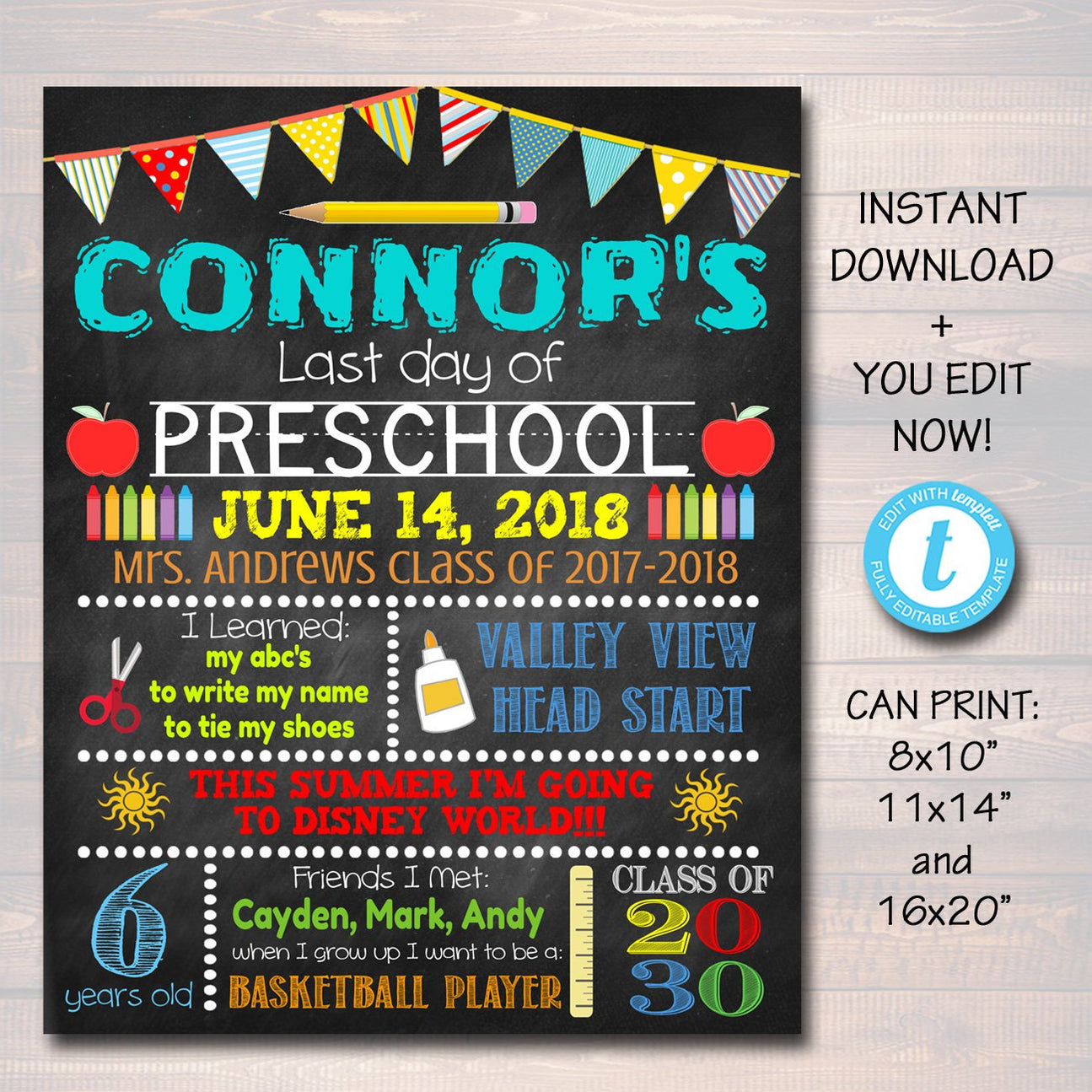 Last Day of School Sign | TidyLady Printables