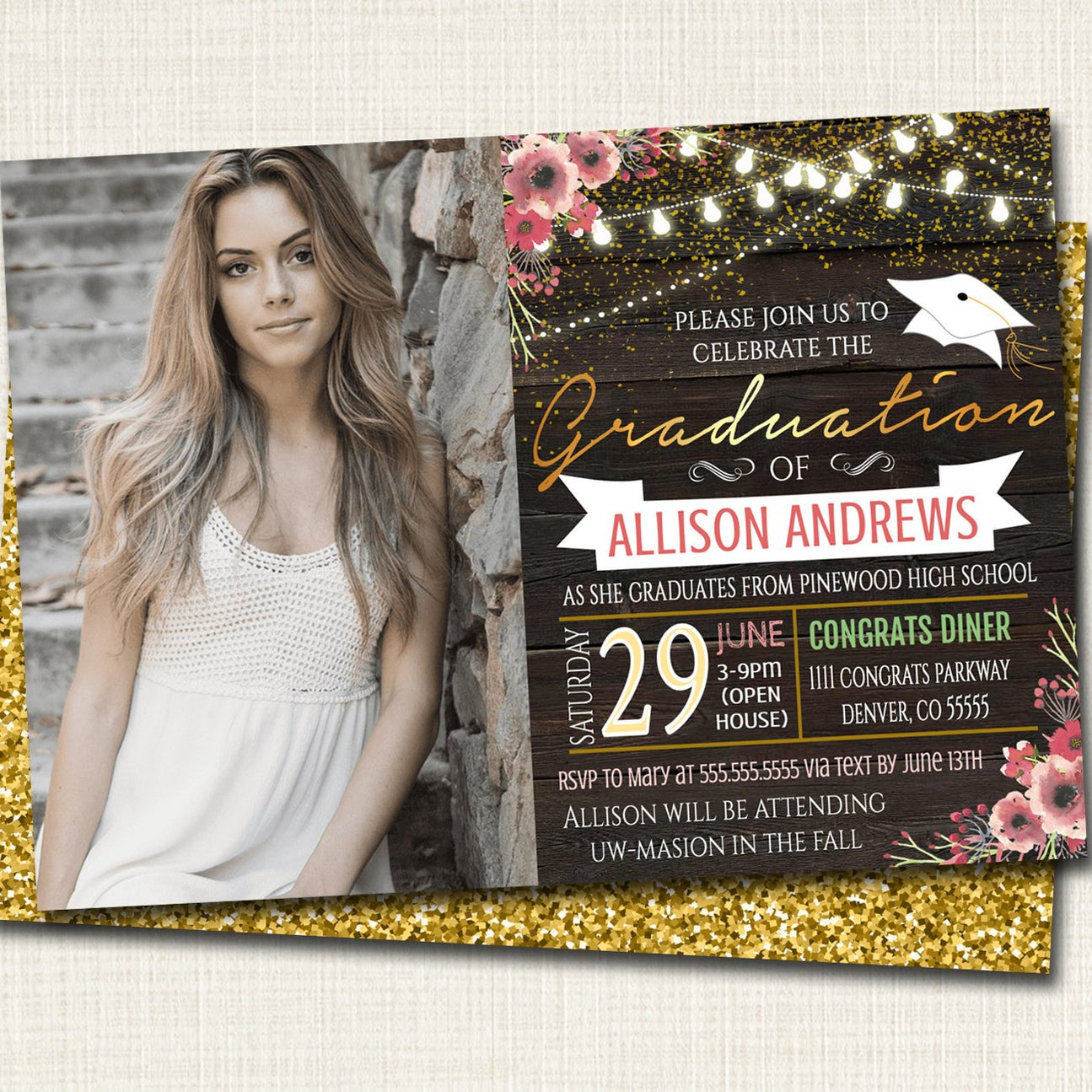 Rustic Barn Graduation Invite | TidyLady Printables
