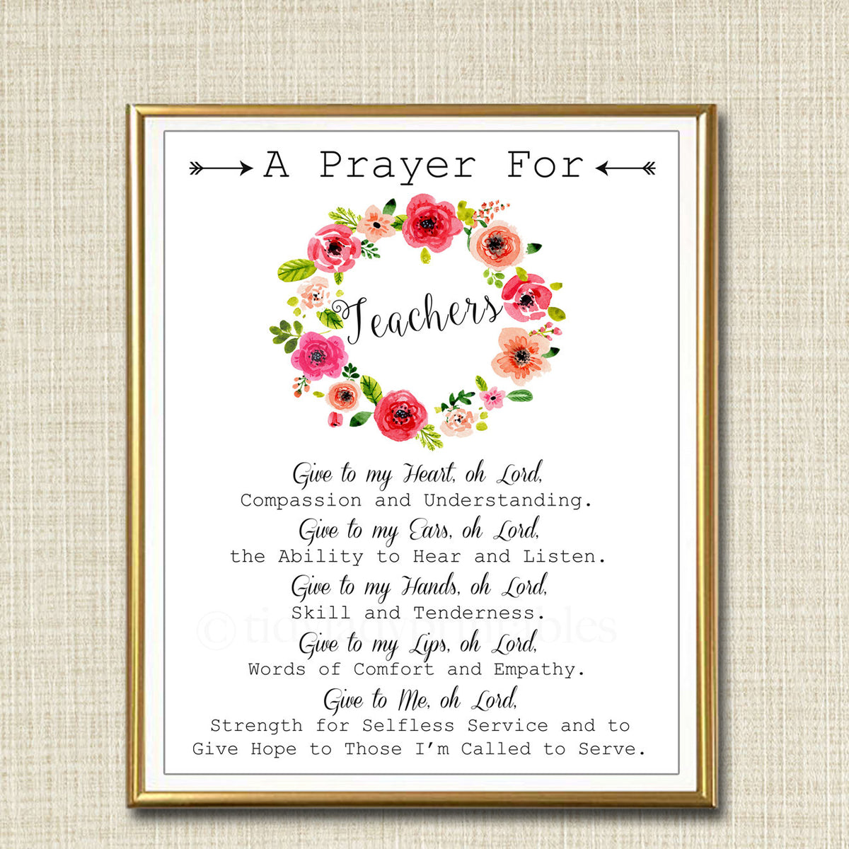 Teacher Prayer Art | TidyLady Printables