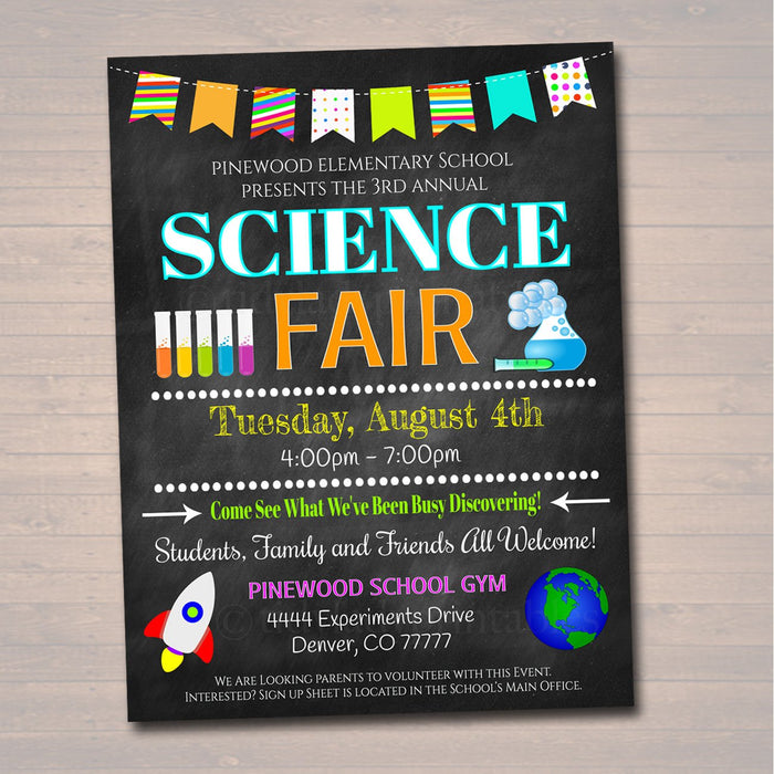School Science Fair Event Flyer - Printable Template