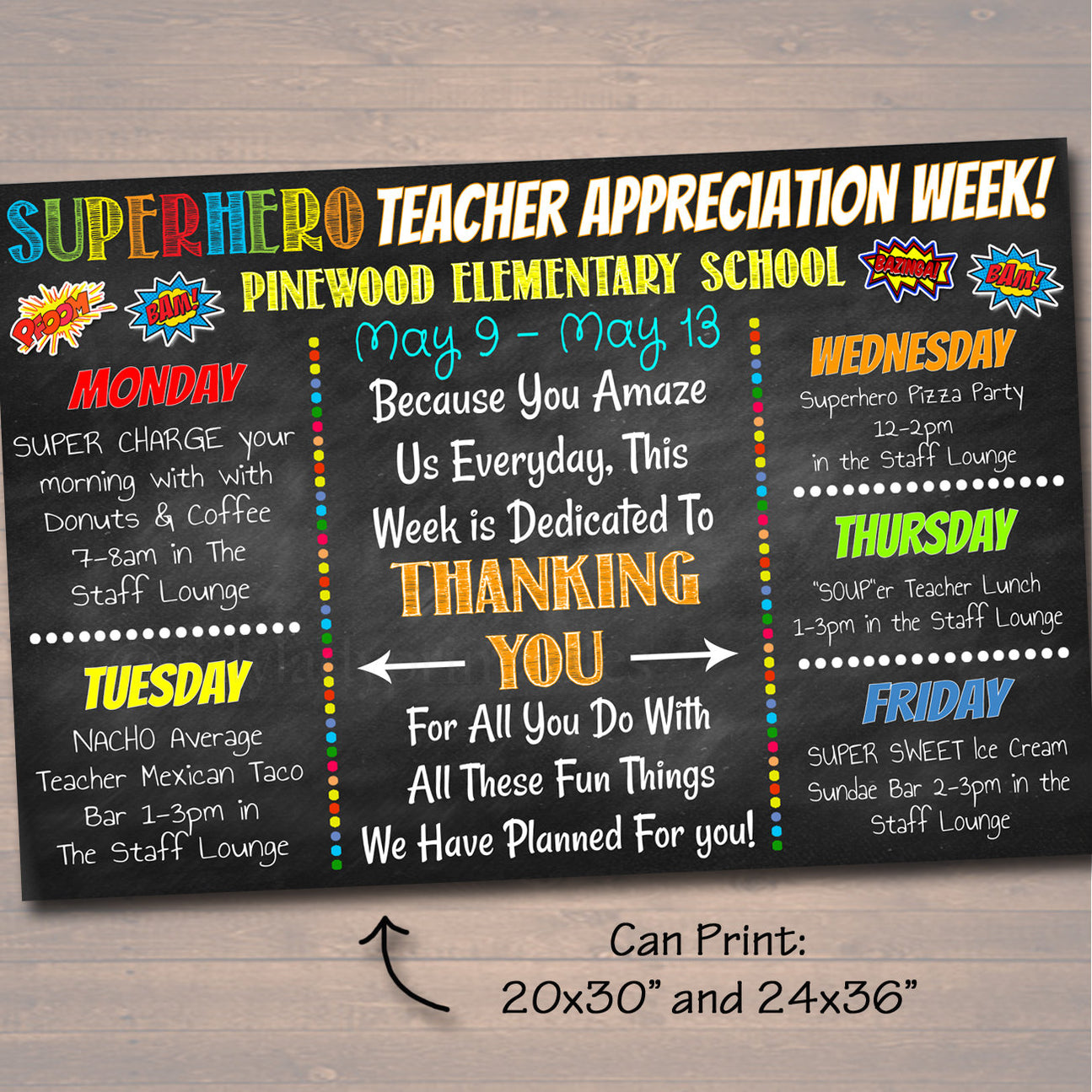 Superhero Theme - Teacher Appreciation Week Events Printable — TidyLady ...