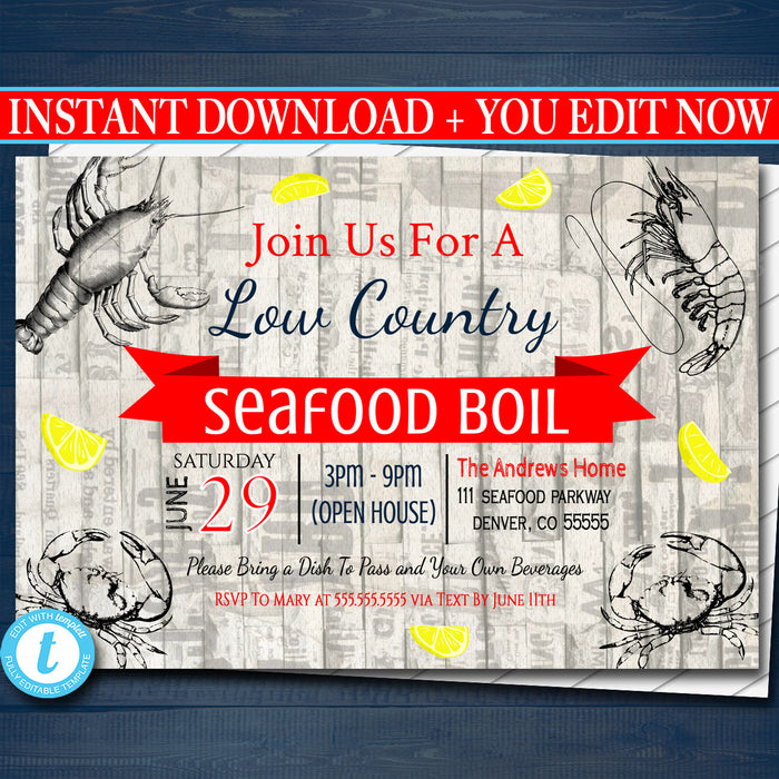 Low Country Boil Invitations