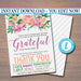 Editable Appreciation Invitation, Grateful For You Teacher Staff Invitation, Floral Printable, Boss Client Thank You, INSTANT DOWNLOAD