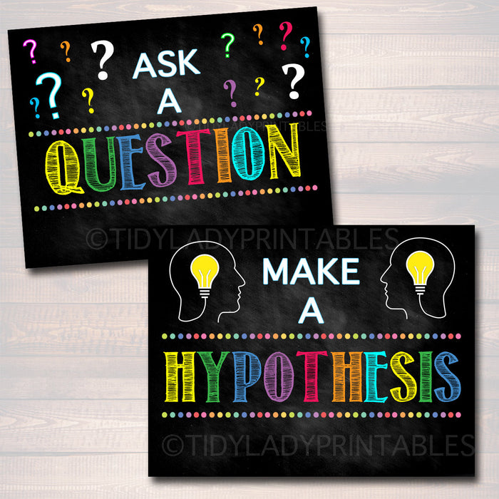 Scientific Method Poster Set, Classroom Decor INSTANT DOWNLOAD Science Lab Class Decor Teacher Printables Classroom Rules Chalkboard Posters