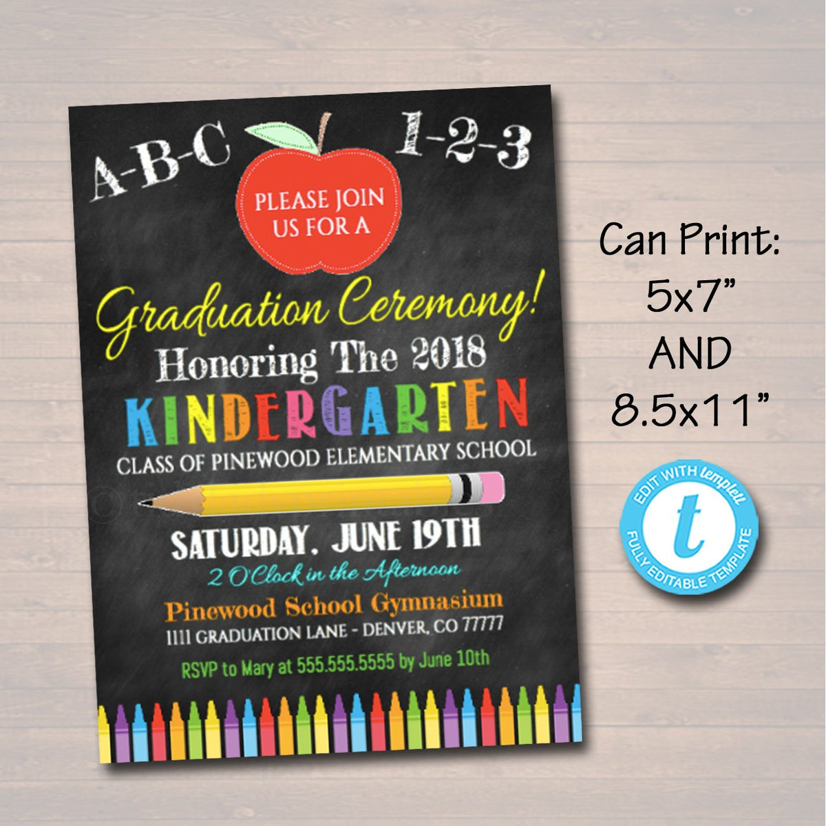 Elementary School Graduation Invitation | TidyLady Printables