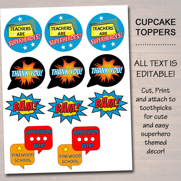 Teacher Appreciation Week Superhero Theme Printable Decor — TidyLady Printables teacher-appreciation-week-superhero-theme-printable-decor-tidylady-printables