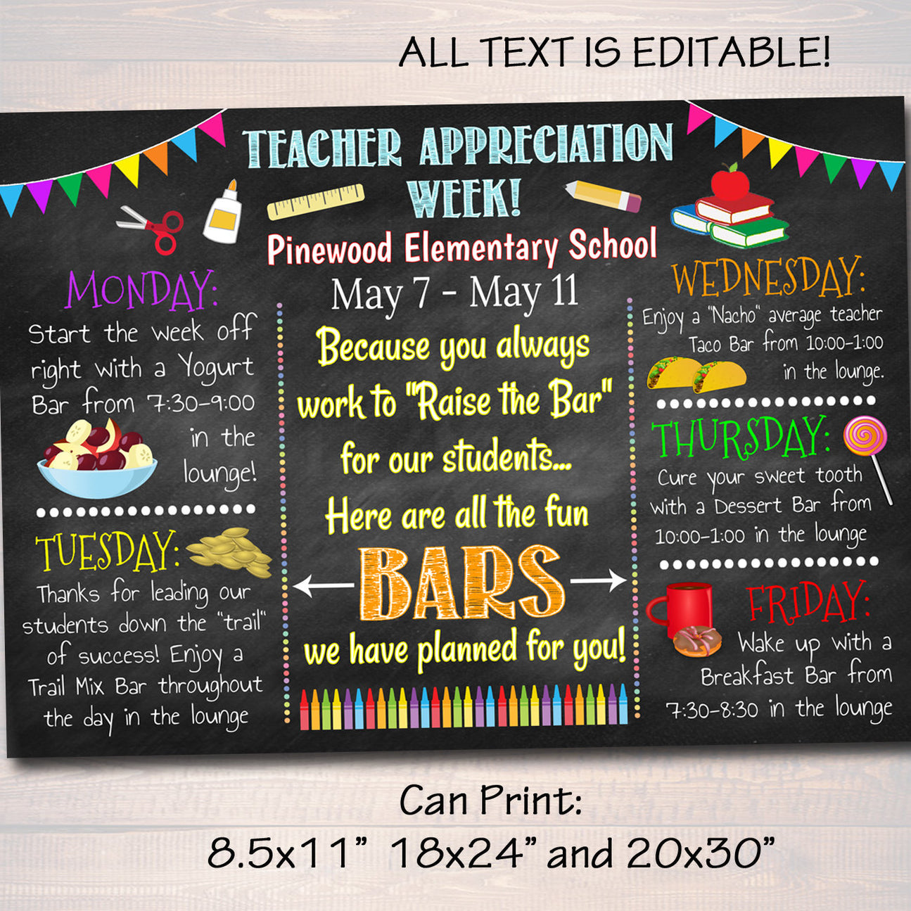 Raise The Bar Theme - Teacher Appreciation Week Printable — TidyLady ...