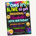EDITABLE Slime Party Birthday Invitation, Slime Emojional Kids Party Invite Birthday Digital Invite Girl's Slime Party, INSTANT DOWNLOAD