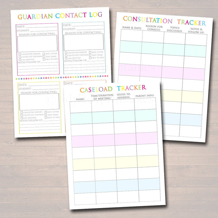 Printable Counselor Planner, Editable Undated Perpetual Calendar, INSTANT DOWNLOAD - 62 Pages, Lesson Plan Meeting Notes School Psychologist