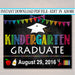 EDITABLE DATE Kindergarten Graduation Photo Prop, End of School Chalkboard Poster, Last Day of Kindergarten Printable, DIY Instant Download