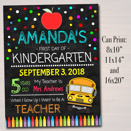 EDITABLE Back to School Photo Prop Back to School Chalkboard Poster Personalized School Chalkboard Sign, Any Grade Sign, 1st Day of School