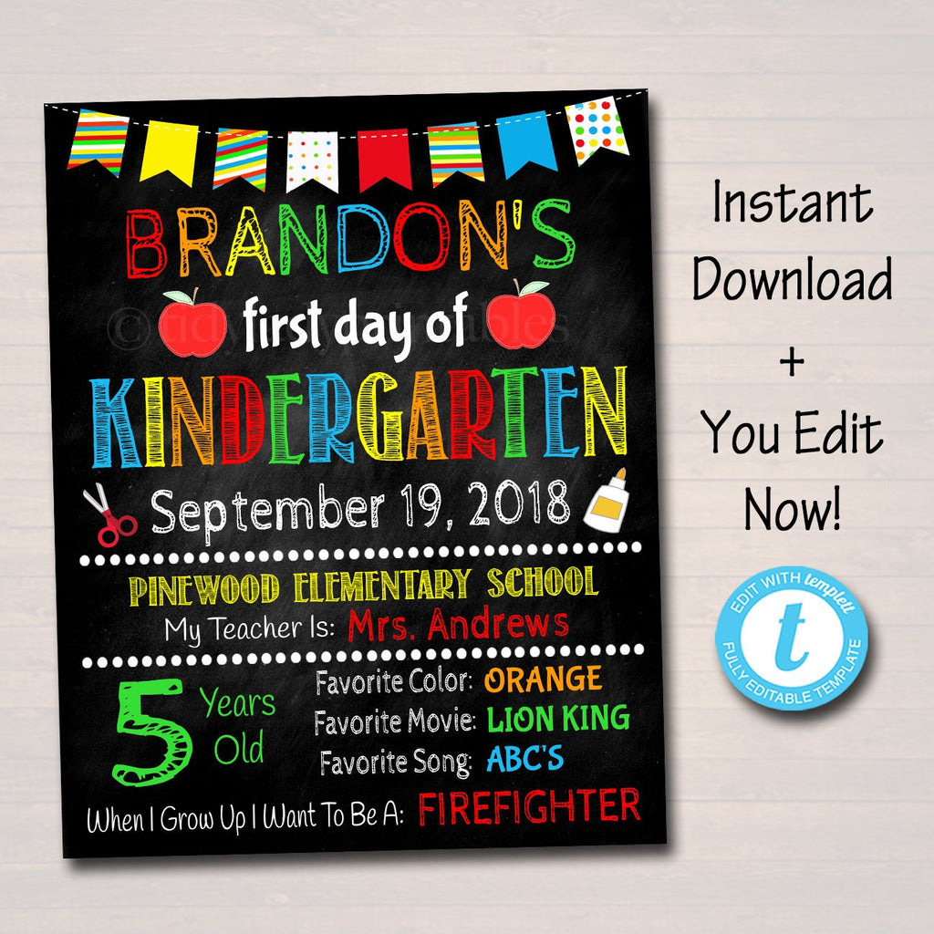 Editable First Day Of School Signs | TidyLady Printables — Page 3