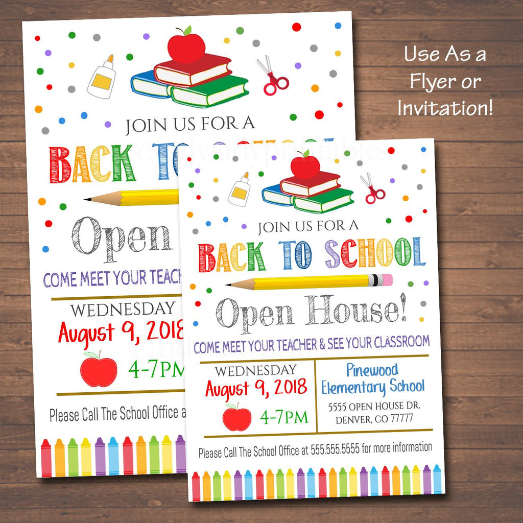 Back To School Event Invitations | TidyLady Printables