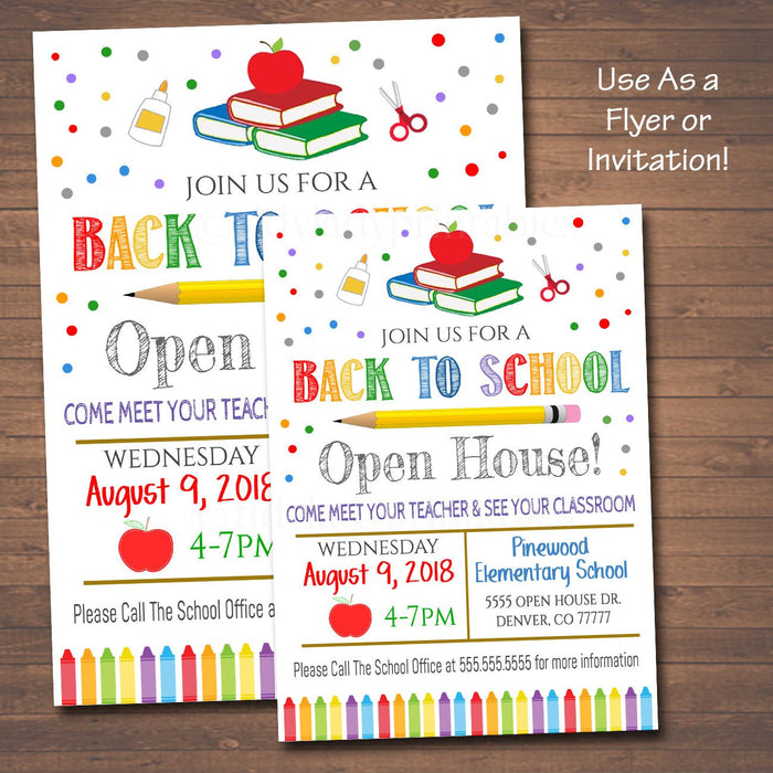 Back To School Open House Flyer - Printable Template