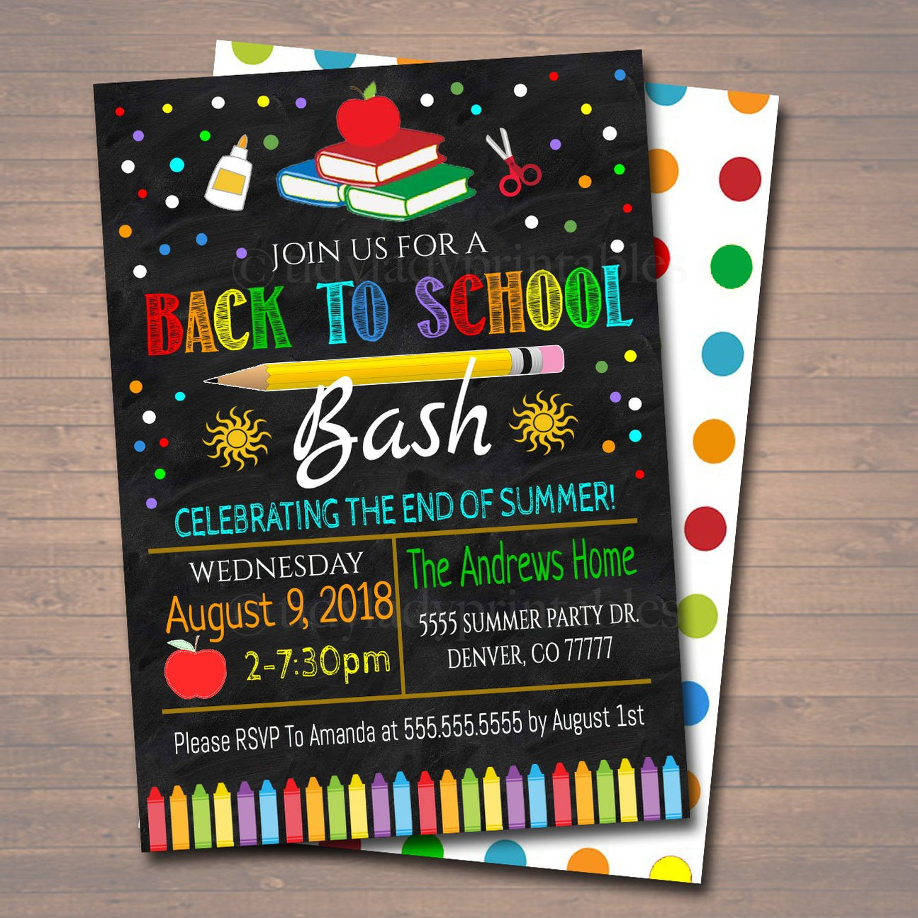 Back To School Party Invitation | TidyLady Printables