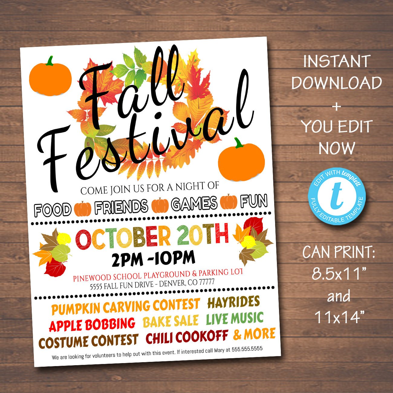 Fall Festival Fall Harvest Flyer | TidyLady Printables fall-festival-fall-harvest-flyer-tidylady-printables