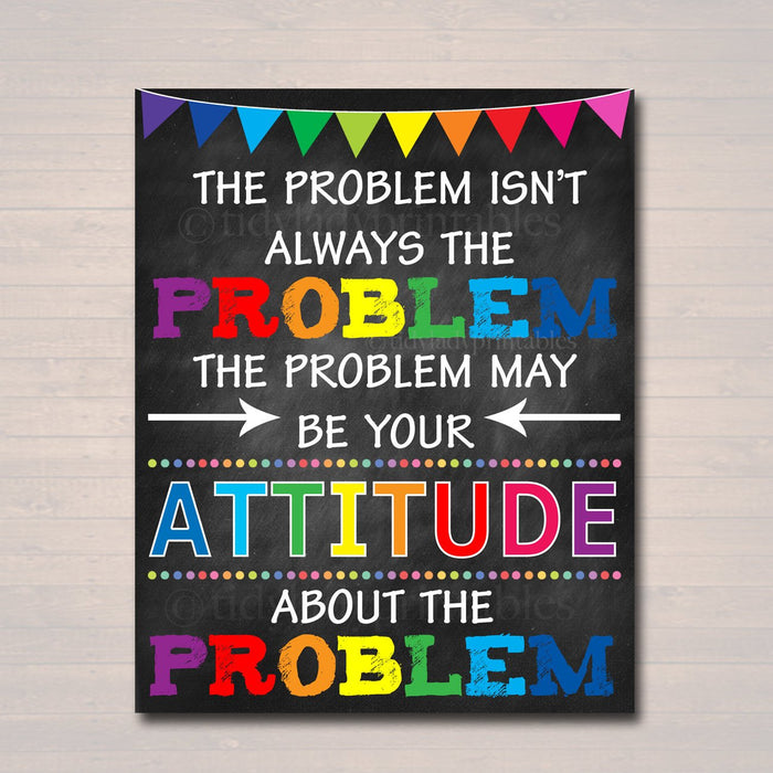 Counselor Office Decor, High School Math Problems Classroom Poster, Attitude May Be The Problem Motivational Teen Psychologist, Principal