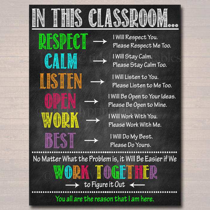 In This Classroom - Classroom Expectations Rules - Behavior Classroom Management Printable