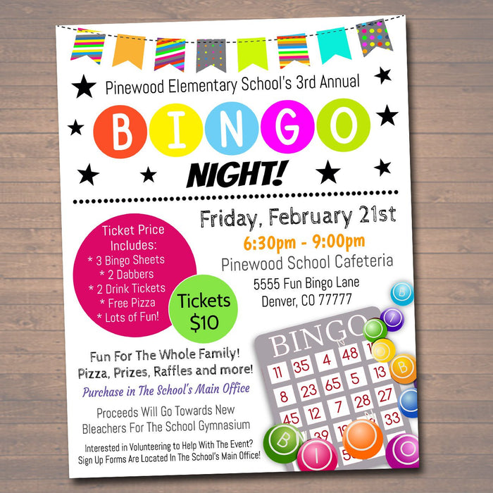 Bingo Night Event Flyer Template | TidyLady Printables bingo-night-event-flyer-template-tidylady-printables