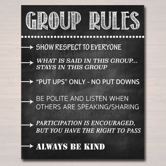Group Making Rules Group Rules Confidentiality Poster | TidyLady Printables