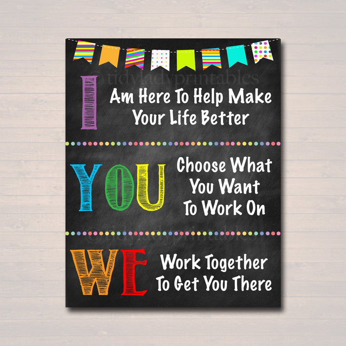 Counseling Office Poster, Therapist Decor, I We You Work Together, Social Worker Sign, Counselor Gift Confidentiality We Can do Hard Things