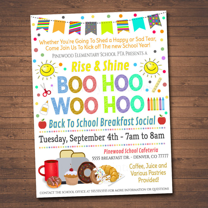 Boo Hoo Woo Hoo Yahoo Breakfast Event Social Printable Template