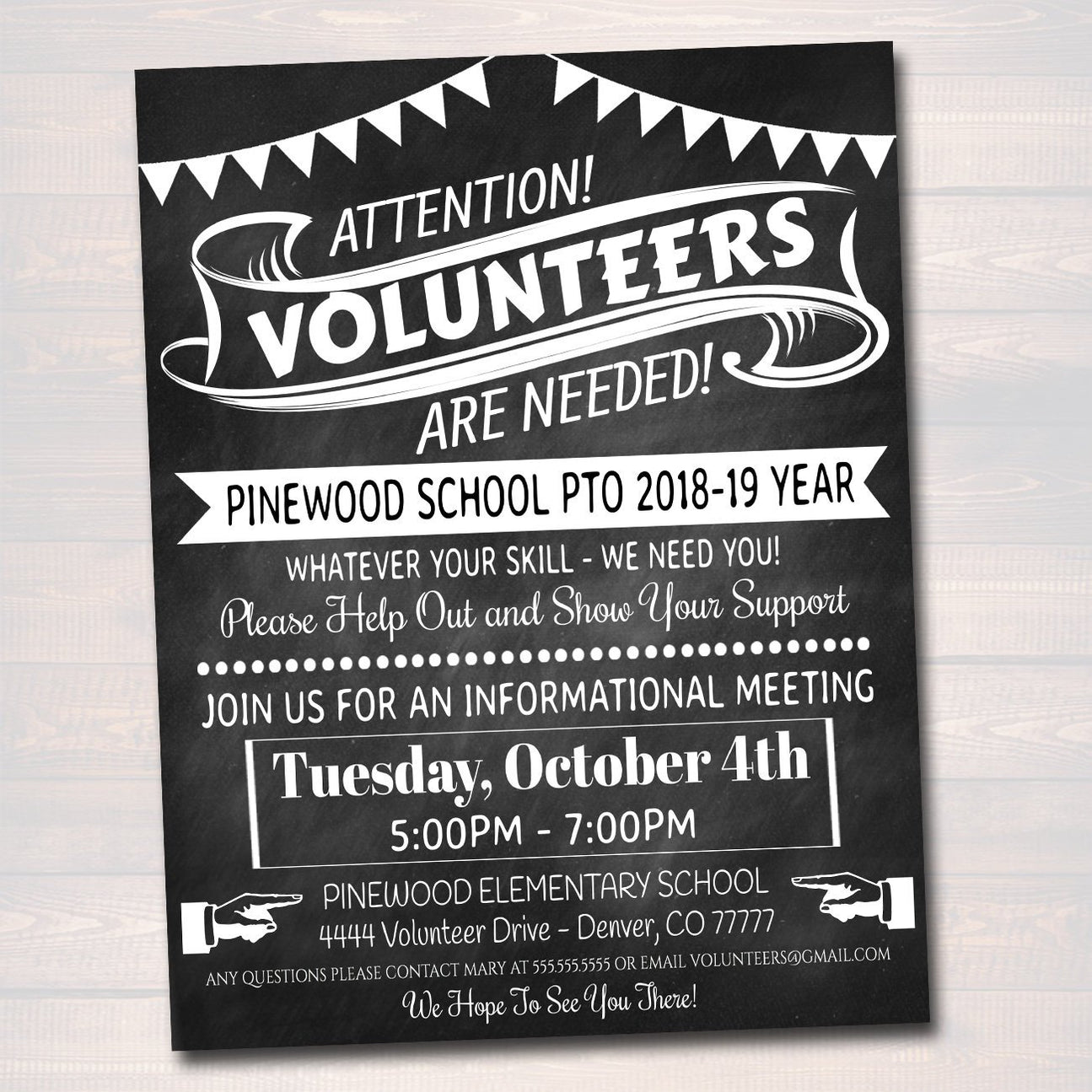 Volunteer Recruitment Flyer Printable Handout Template — TidyLady ...