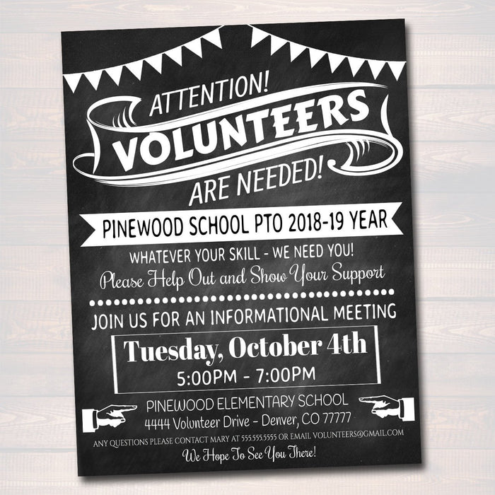 Volunteer Recruitment Flyer Printable Handout Template