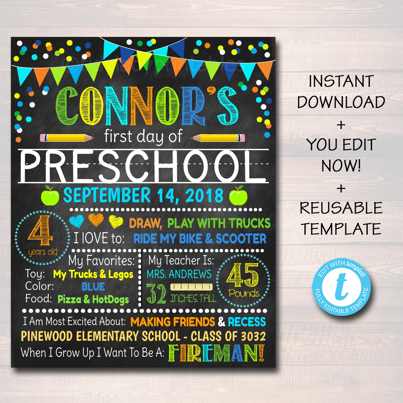 First Day School Sign | TidyLady Printables first-day-school-sign-tidylady-printables
