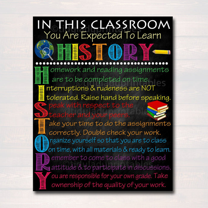 HISTORY Classroom Poster