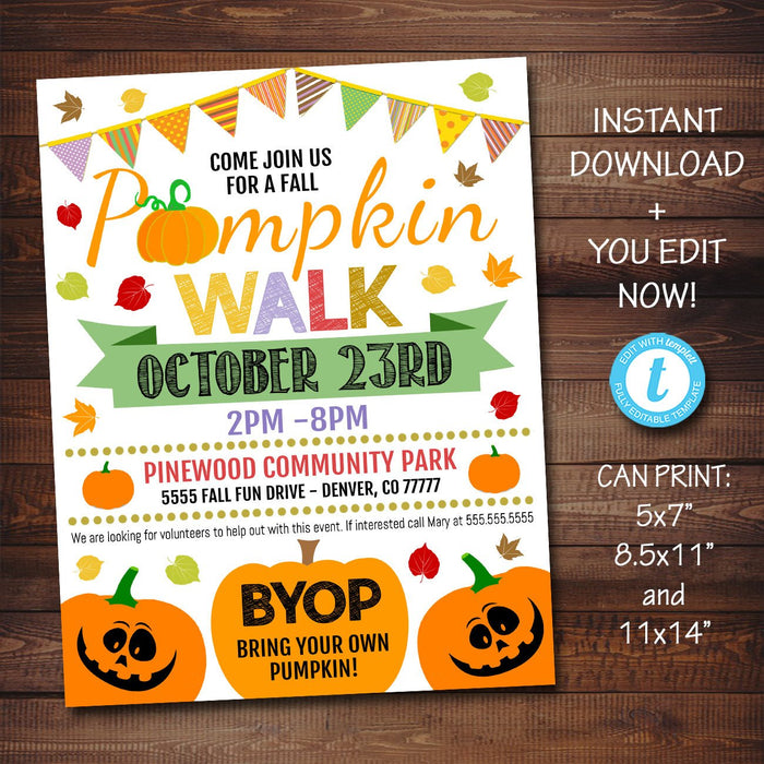 Pumpkin Walk /Invitation Printable Halloween Invitation — TidyLady Printables pumpkin-walk-invitation-printable-halloween-invitation-tidylady-printables