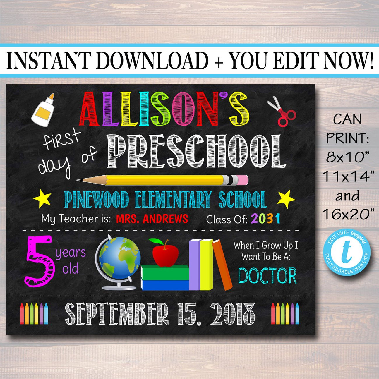 First Day Of School Sign | TidyLady Printables