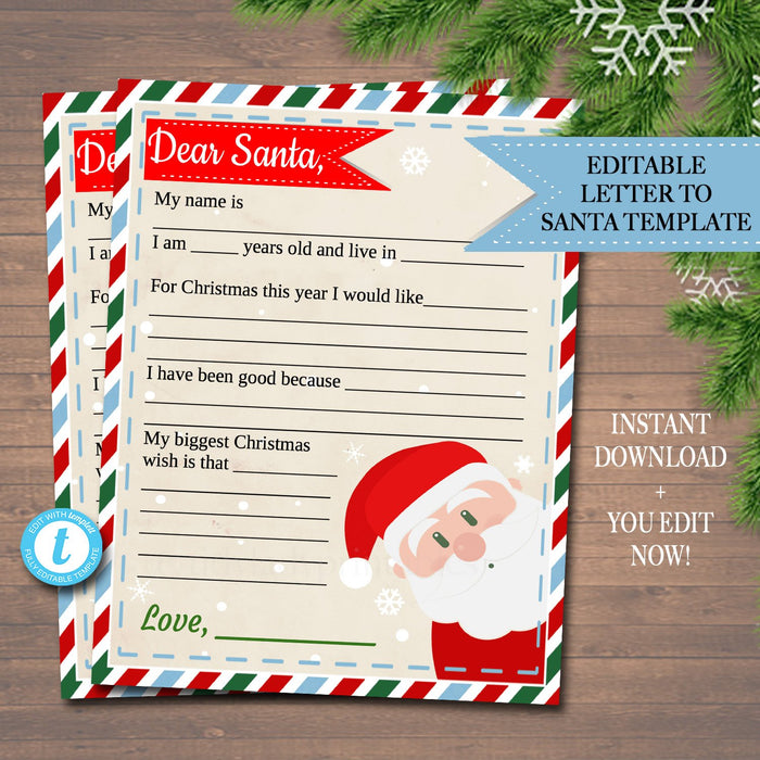 Letter to Santa, Kids fill in the blank north pole template, nice naughtly list, Santa kit, Holiday Printables