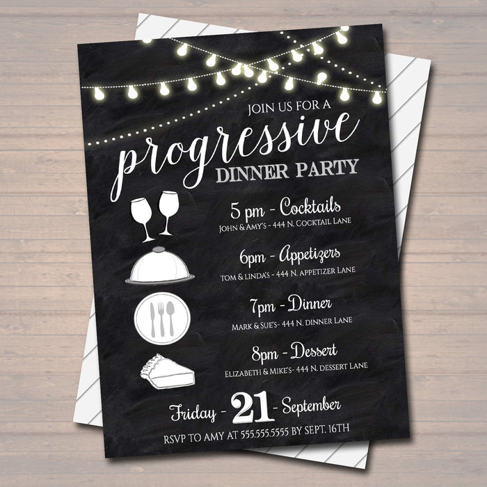 Progressive Dinner Party Invitation, Neighborhood Potluck Party Invite — TidyLady Printables progressive-dinner-party-invitation-neighborhood-potluck-party-invite-tidylady-printables