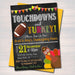 Printable Turkey and Touchdowns Friendsgiving Party Invitation, Thanksgiving Party Invite, Eat Drink & Be Thankful, Digital Football Feast