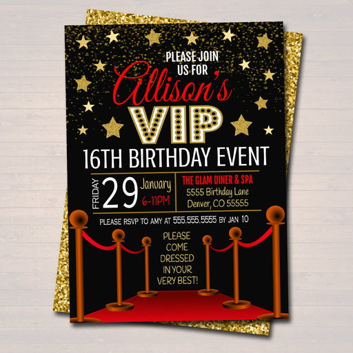 EDITABLE Red Carpet Birthday Invitation, Hollywood Movie Party Invite Glam Birthday Digital Invite vip Movie Star Party, INSTANT DOWNLOAD