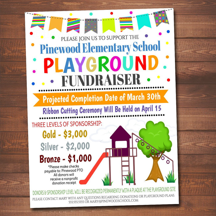 Playground Fundraiser Event Flyer - Printable Template