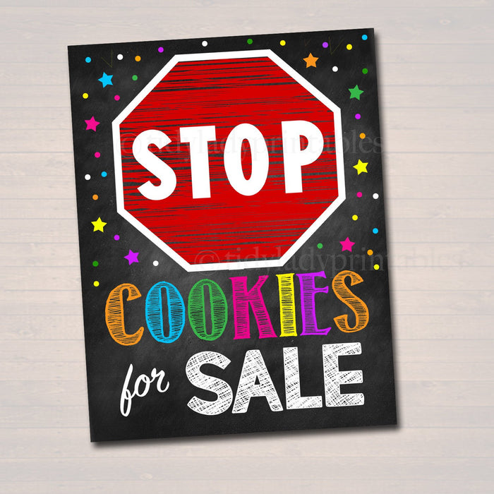 Cookie Booth Sign, Stop Cookies Sold Here, Printable Cookie Drop Banner, Cookie Booth Poster, Cookie Sale,  Fundraiser Booth