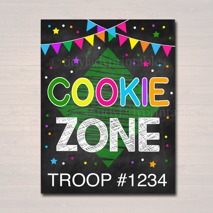 Cookie Booth Sign, Cookie Zone Sign, Printable Cookie Drop Banner, Cookie Booth Poster, Cookie Sale,  Fundraiser Booth Idea