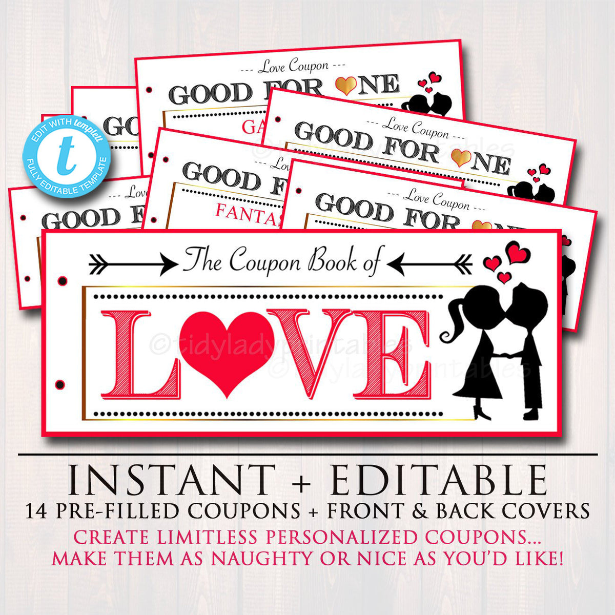 Love Coupon Book, Printable Love Coupons, Romantic Gift for Him, Sexy — TidyLady Printables