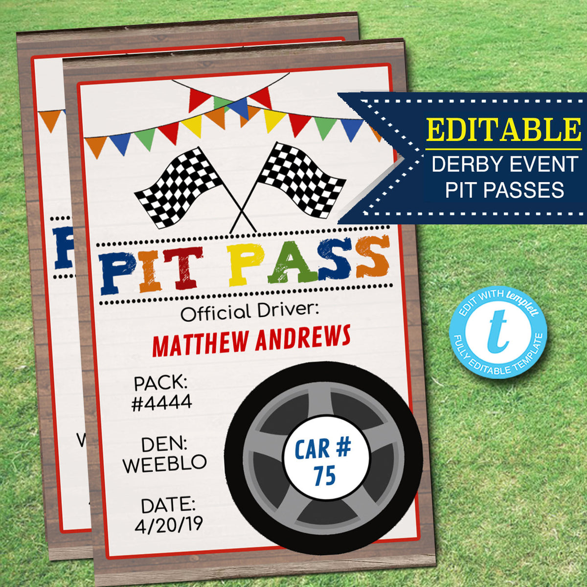 Derby Pit Passes INSTANT + Boy Scout Printable, Cub Scouts, Pack Meeti — TidyLady Printables derby-pit-passes-instant-boy-scout-printable-cub-scouts-pack-meeti-tidylady-printables