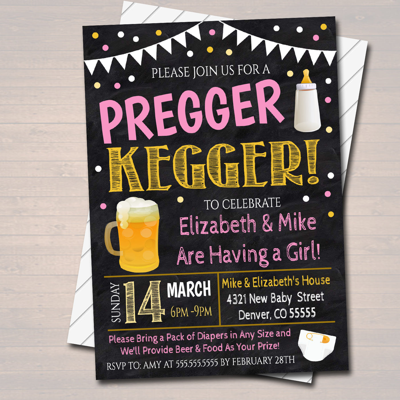 Pregger Kegger Invite | TidyLady Printables